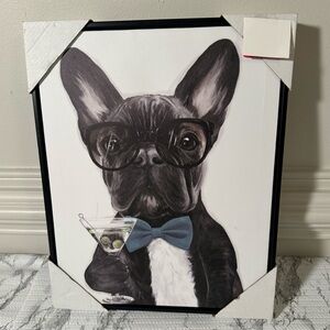 Framed Wall Art - NWT - Adorable Dog